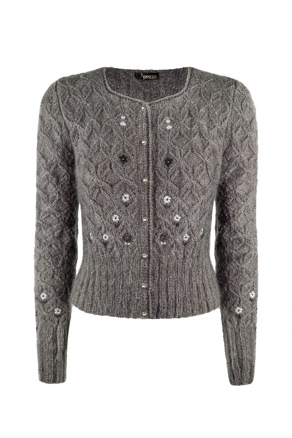 Damenjacke handgestrickt aus Mohair-/Seide-/Polyestergemisch - Art.Nr. MS078