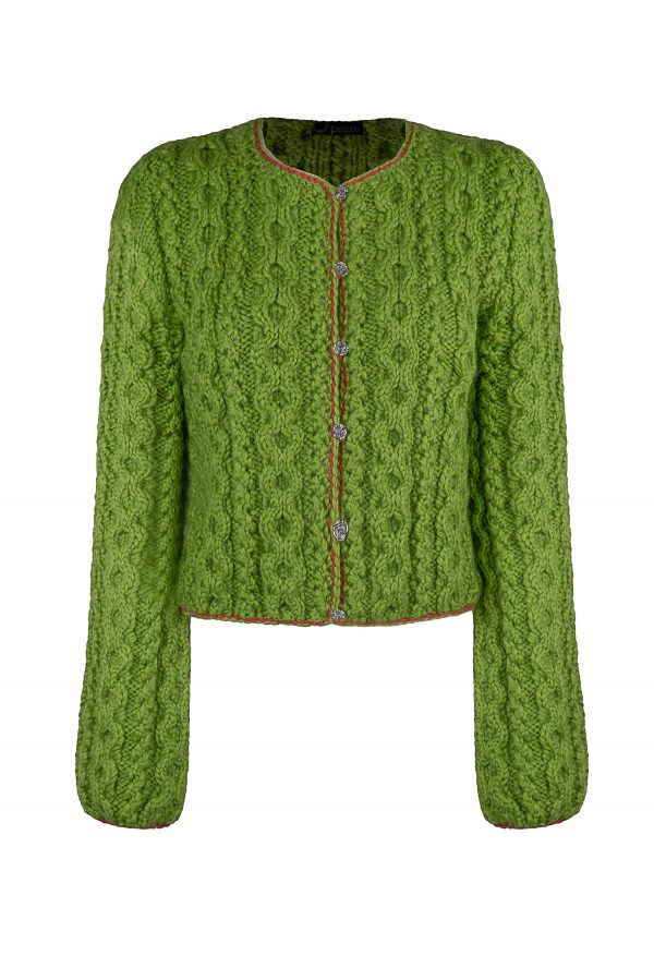Jacke handgestrickt aus Schurwoll-/Alpakagemisch Art.Nr. SA098