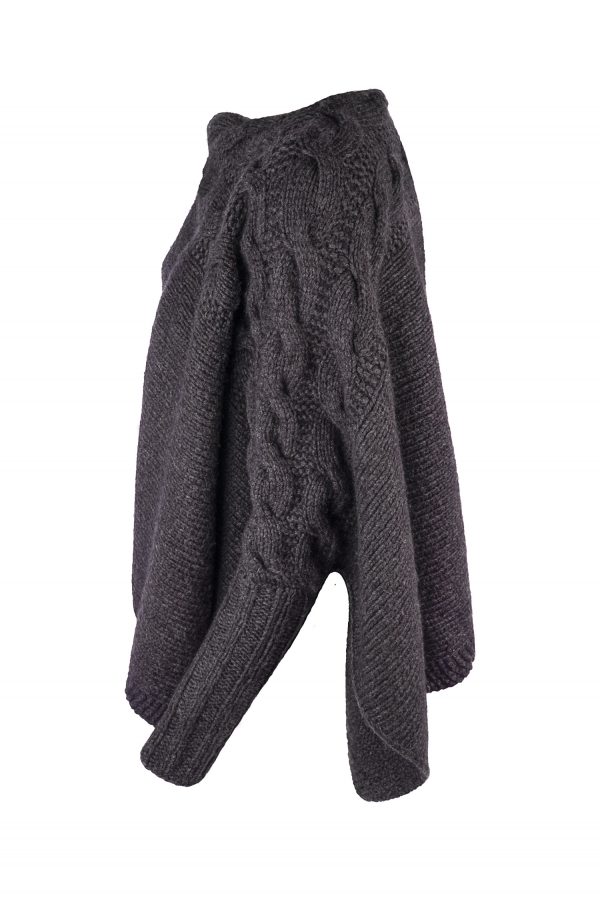 Überwurf - Poncho handgestrickt aus Schurwoll-, Cashmeregemisch, Art. Nr. AMC099 – Bild 3