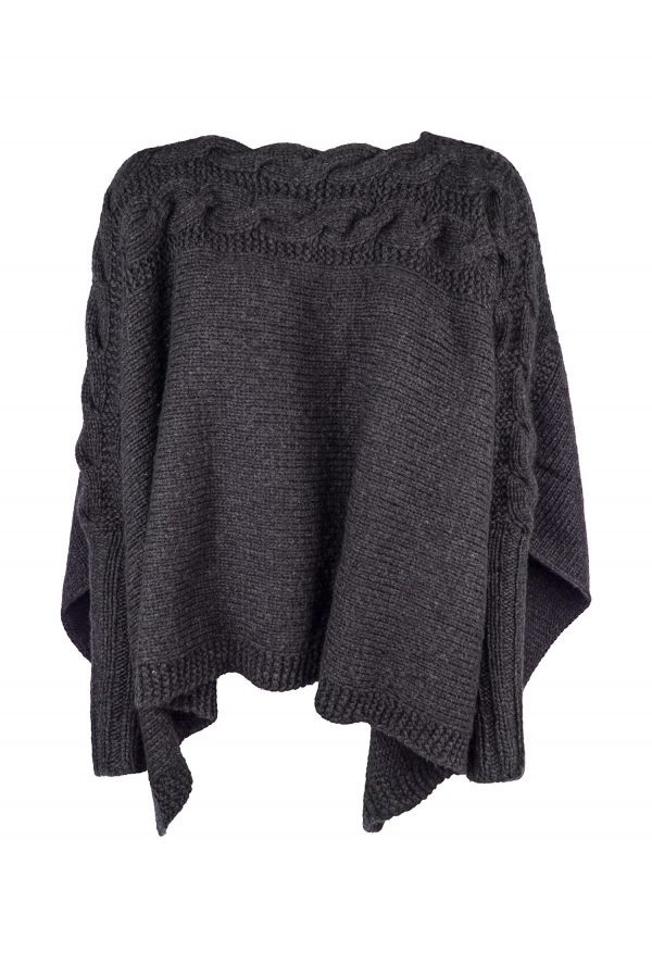 Überwurf - Poncho handgestrickt aus Schurwoll-, Cashmeregemisch, Art. Nr. AMC099