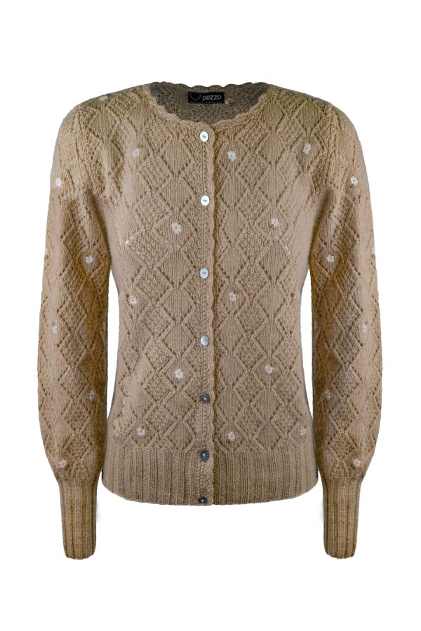 Jacke handgestrickt aus Schurwoll-, Cashmeregemisch, Art. Nr. AMC-0129