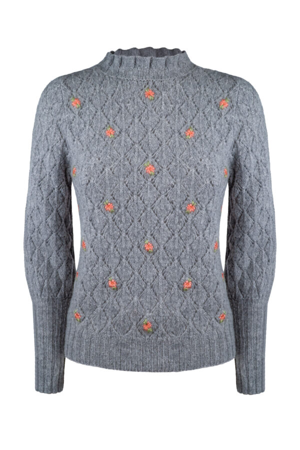 Damenpullover handgestrickt aus 90%Merino und 10%Cashmere Art.Nr. CM1-0166