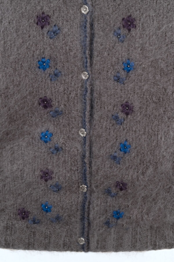 Damenjacke handgestrickt mit Kapuze aus Mohair/Seide - Art.Nr. MS-0177 – Bild 3