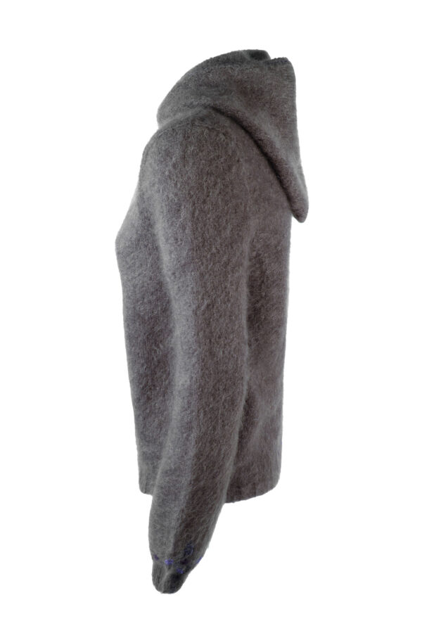 Damenjacke handgestrickt mit Kapuze aus Mohair/Seide - Art.Nr. MS-0177 – Bild 5